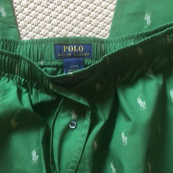 Pajama pants mens new size L Polo Ralph Lauren cotton inseam 30” elastic waist - Picture 3 of 4